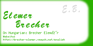 elemer brecher business card